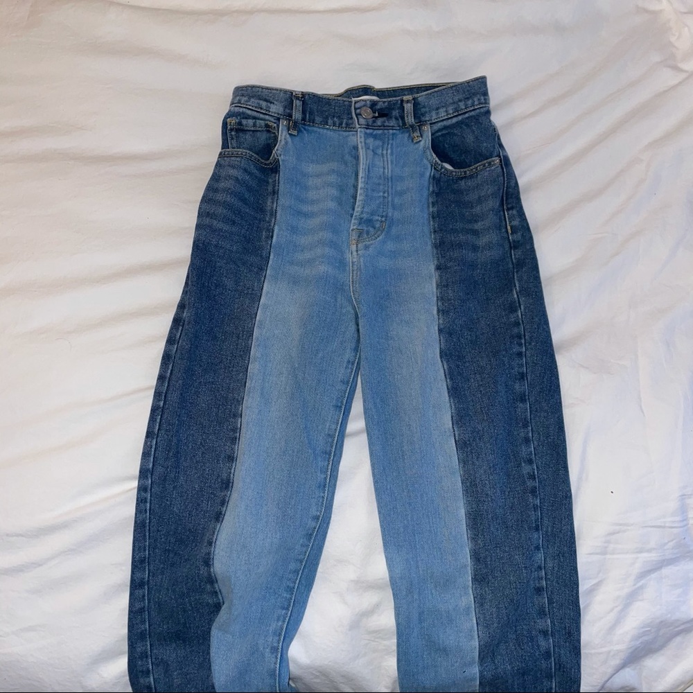 Pacsun two tone high rise straight jeans